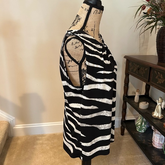 Ivanka Trump Zebra Print Sleeveless Top - Picture 3 of 6